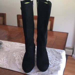 Dressy black suede boots
